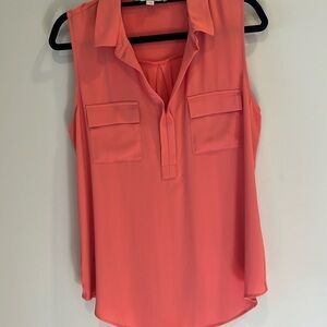 LOFT v-neck tank top collared blouse.  Size large